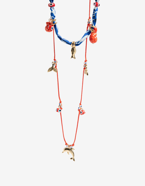 Collares Largos Canutillos Set De Collares Multidijes Playeros - Combinacion Multicolor