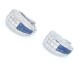 Caravanas en oro 18k blanco, brillantes y zafiro carré Caravanas en oro 18k blanco, brillantes y zafiro carré