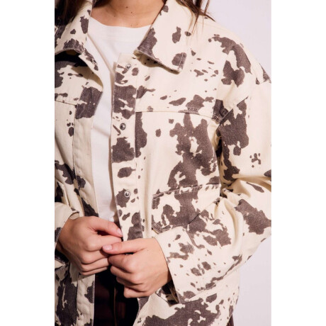 Campera Animal Print Vaca Marron