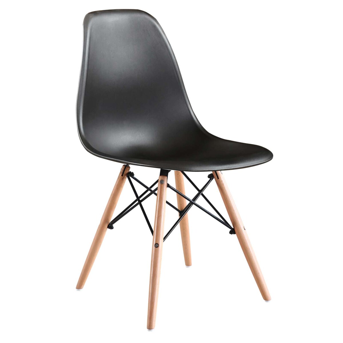 SILLA DE COMEDOR - POLIPROPILENO-Y-MADERA NEGRO ESTILO EAMES 