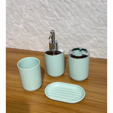 Set de baño 4 pz dispensador-jabonera-porta cepillos-vaso Set De Baño 4 Pz Dispensador-jabonera-porta Cepillos-vaso