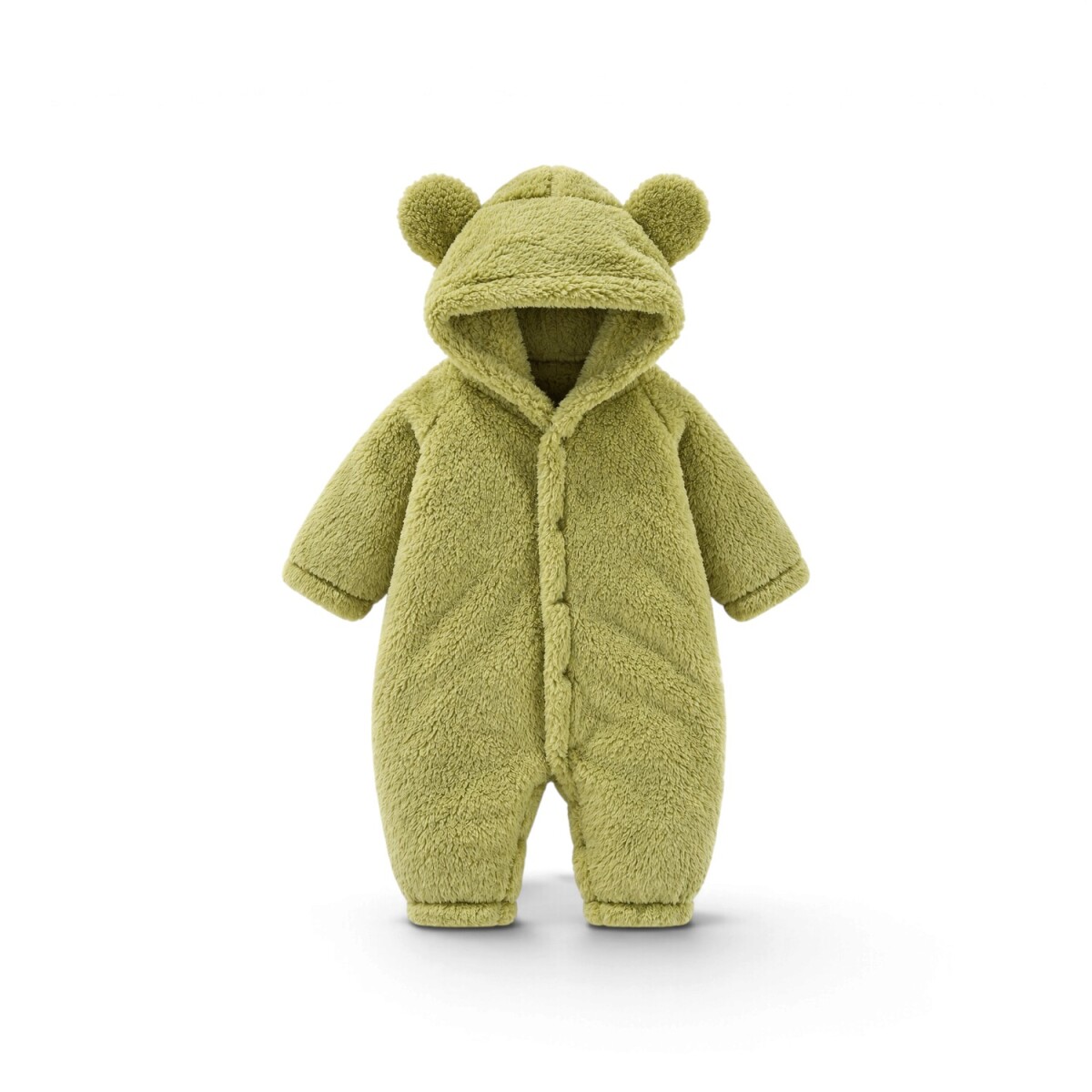 Body Bebé Abrigo Peluche Botoneado - Verde 