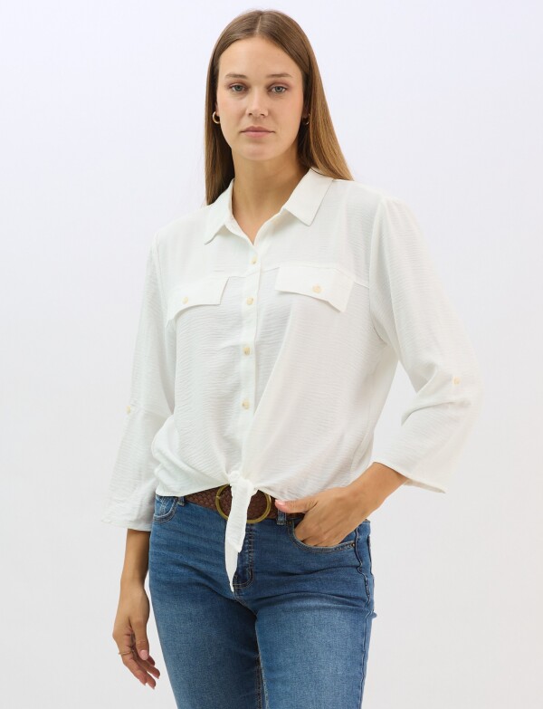 Camisa Nudo & Bolsillos Simulados CRUDO