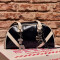 Bowling Tendencia Cartera Bowling Con Charms - Negro