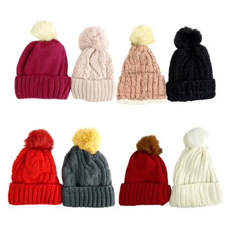 GORRO LANA C/POMPON TEJIDO TRENZA FORRADO PIEL GORRO LANA C/POMPON TEJIDO TRENZA FORRADO PIEL