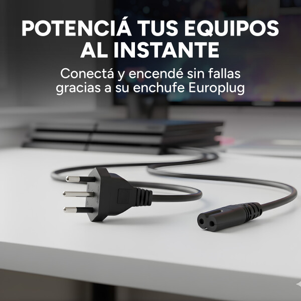 Cable De Poder Tipo 8 Para Laptop Impresora Lampara Radio Color Negro