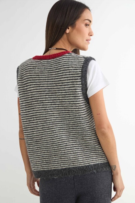 CHALECO RAYADO TRÉBOL ROJO