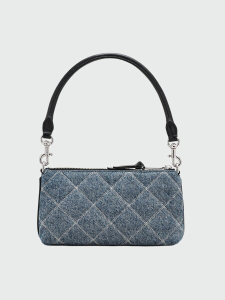 MARC JACOBS -THE QUILTED DENIM SNAPSHOT CONVERTIBLE SHOULDER BAG Azul