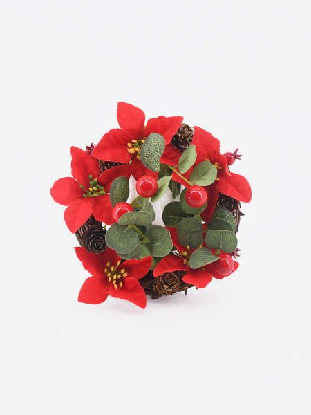 CORONA PUERTA FLOR LIZ ROJO