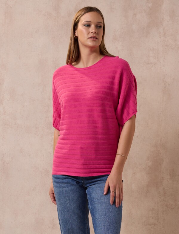 Buzo Dolman Acanalado FUCSIA
