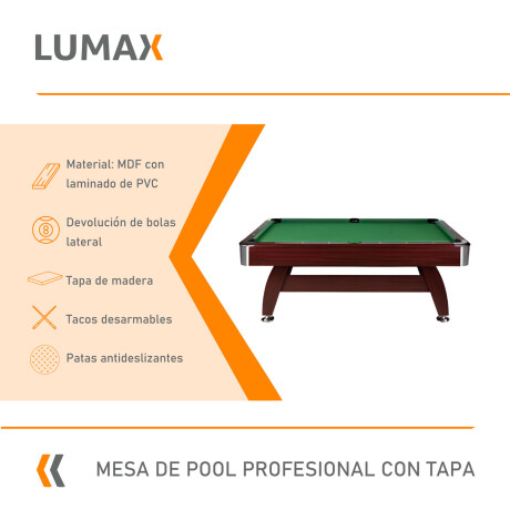 Mesa de Pool con Tapa en Madera - Medidas Profesionales Verde