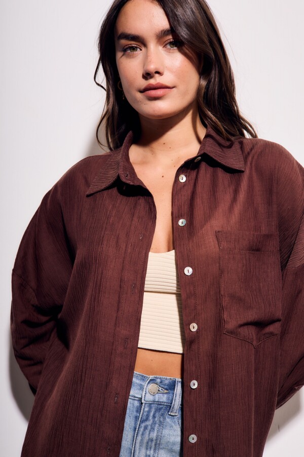 Camisa Tencel Chocolate