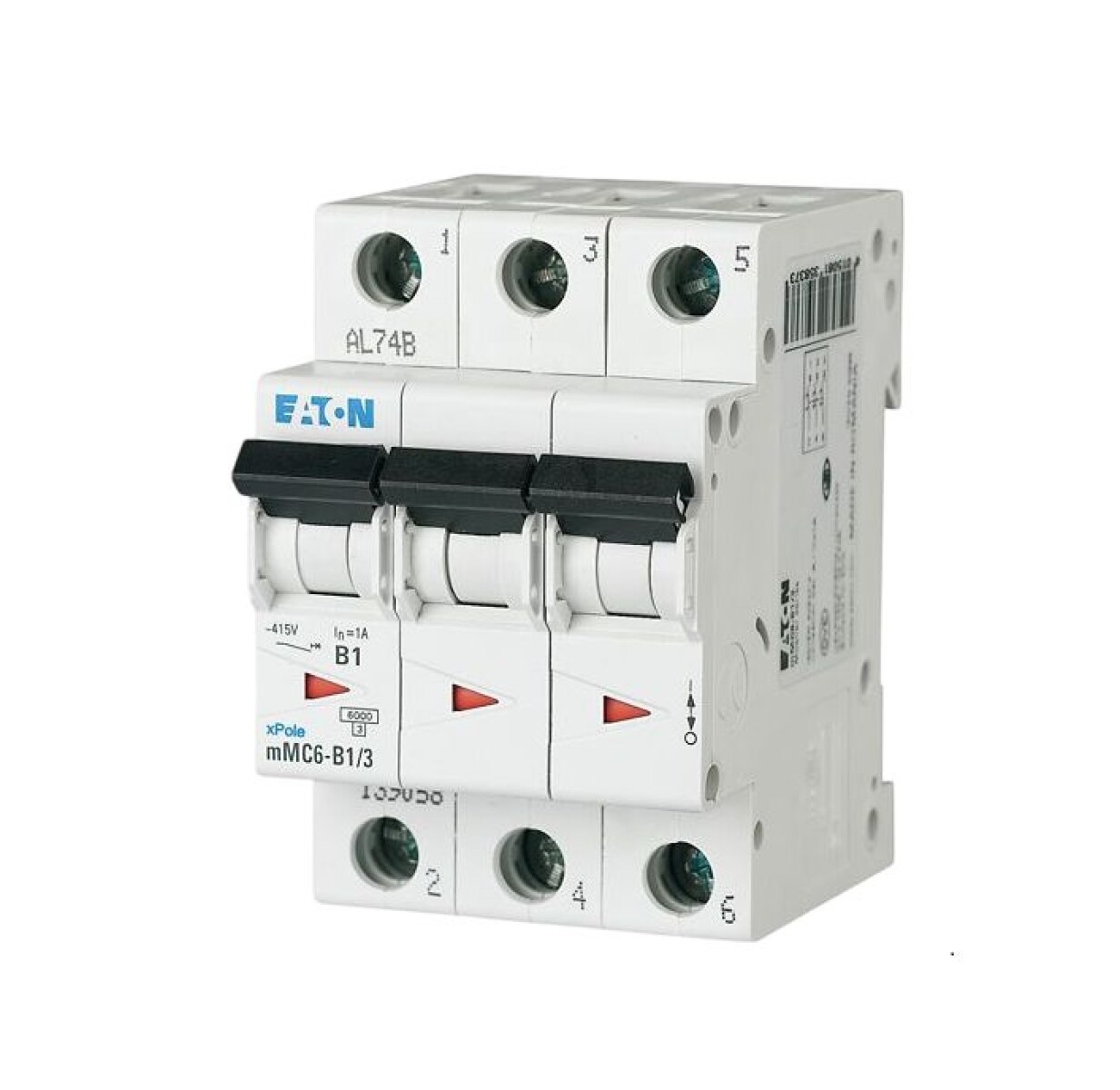 DISYUNTOR TERMOMAGNETICO mMC6 3X 63A CURVA C 06KA - EATON 