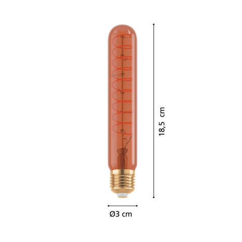 Lámpara LED tubo spiral cobre E27 4W cálida dim 30Lm EG5368