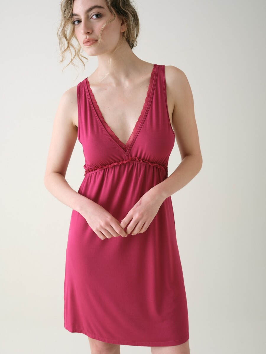 Camisón Midi Viscosa - Burdeos 