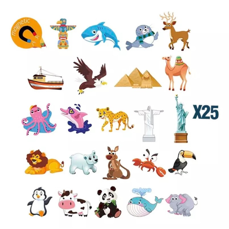 Puzzle Mapamundi Magnético 25pcs Puzzle Mapamundi Magnético 25pcs