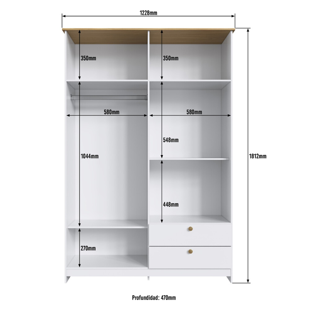 ROPERO 4 PUERTAS 2 CAJONES GUARDARROPA ARMARIO PLACARD CLOSET - LÍNEA AMERICANA ROPERO 4 PUERTAS 2 CAJONES GUARDARROPA ARMARIO PLACARD CLOSET - LÍNEA AMERICANA