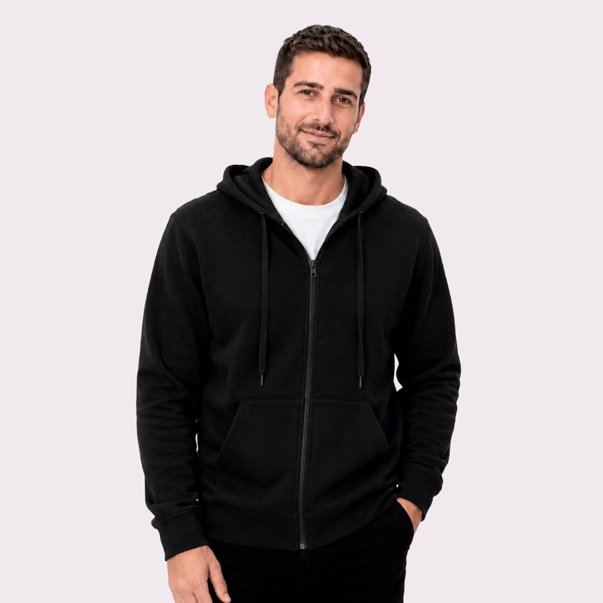 CAMPERA UNISSEX BÁSICA ADULTO - NEGRO 