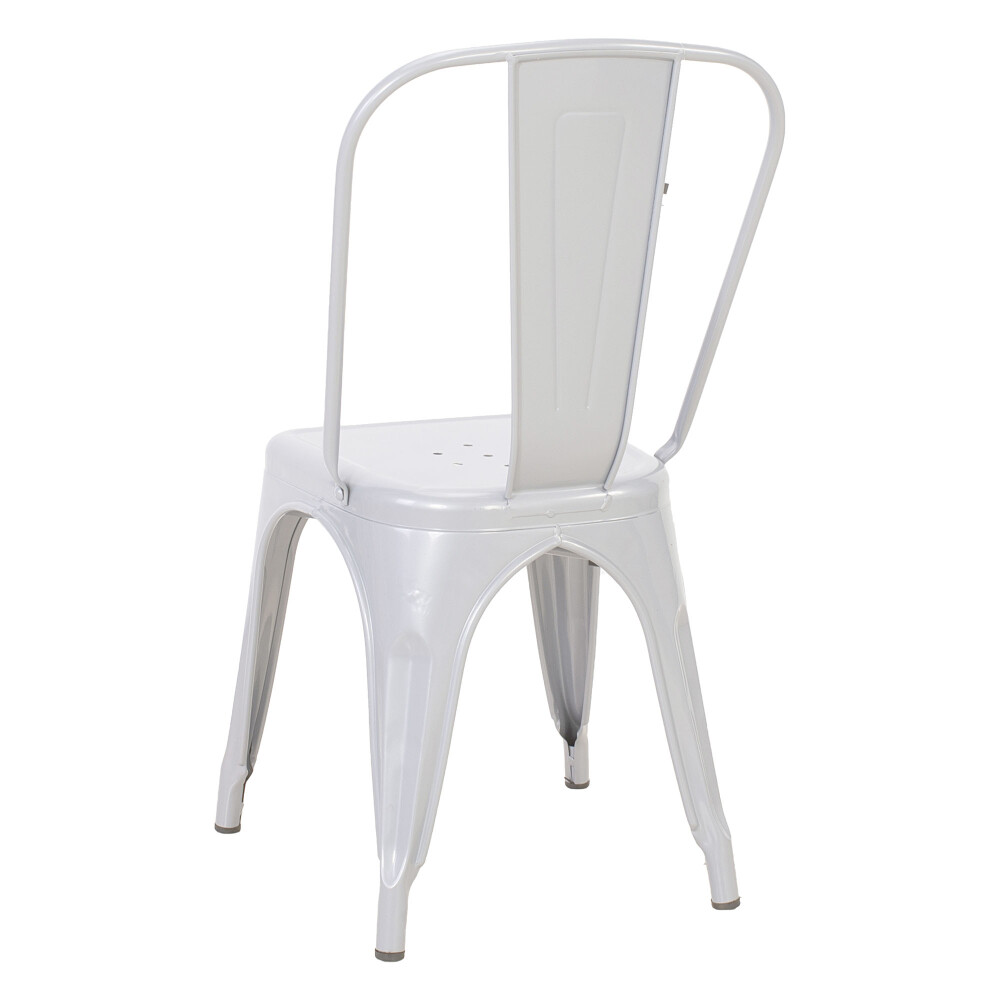 SILLA DE COMEDOR CY-20002 METAL BLANCO ESTILO TOLIX