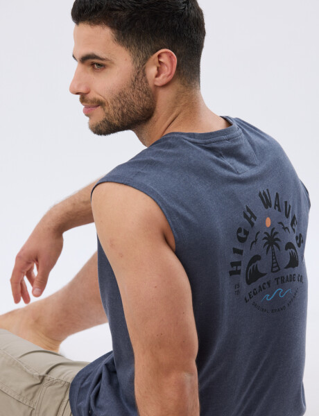 MUSCULOSA ESTAMPADA DE ALGODÓN Denim