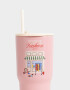 Artículos cocina Vaso De 600 Ml Estampado Con Sorbete - Rosa Claro