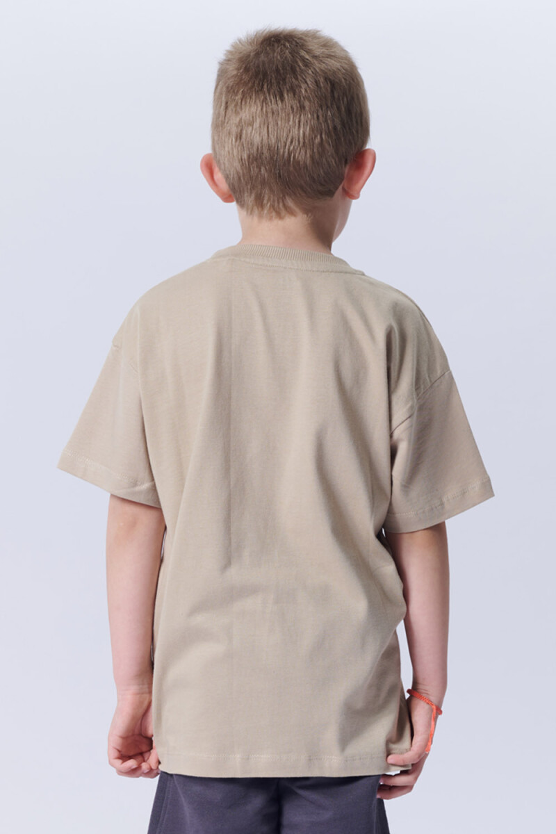 Remera Algodón Estampa Beige