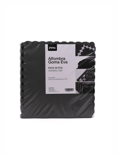 ALFOMBRA GOMA EVA PACK 9 PCS NEGRO