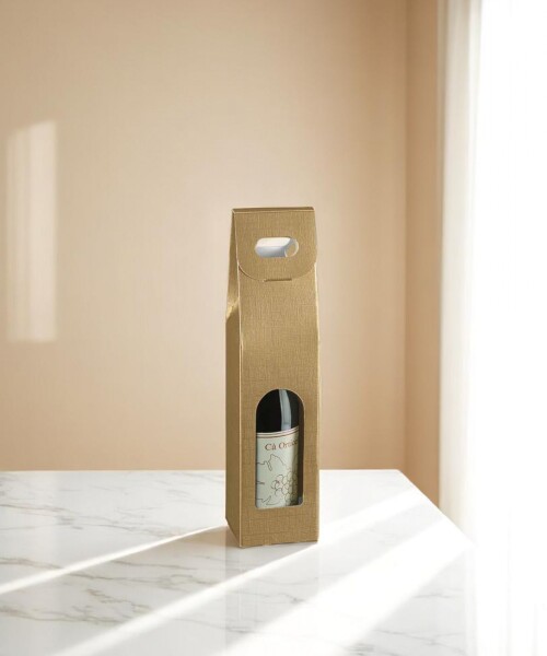 Caja c/ventana 1 botella 9x9x38,5 - 34958 - SETA ORO Caja c/ventana 1 botella 9x9x38,5 - 34958 - SETA ORO