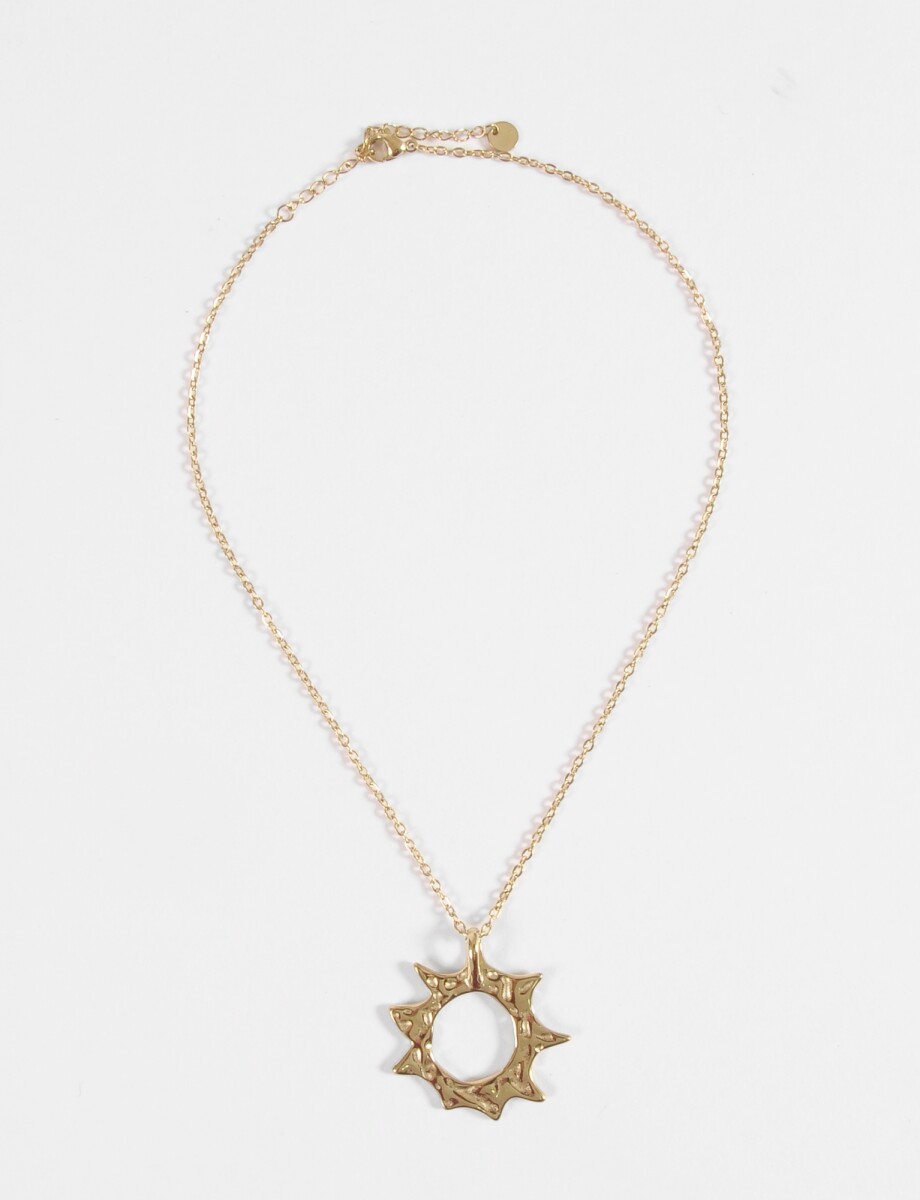 Collar dije estrella texture acero - dorado 