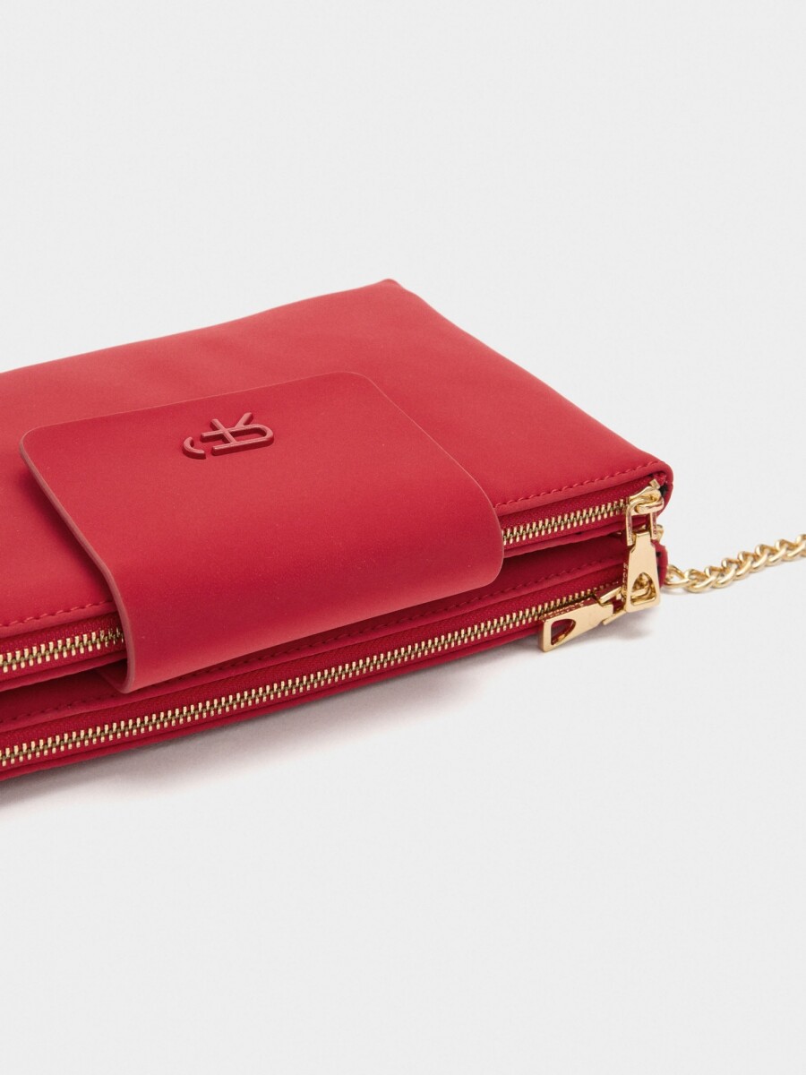 Bolso Bandolera De Textura Suave rojo