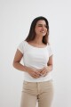 Remera off shoulder mangas cortas BLANCO