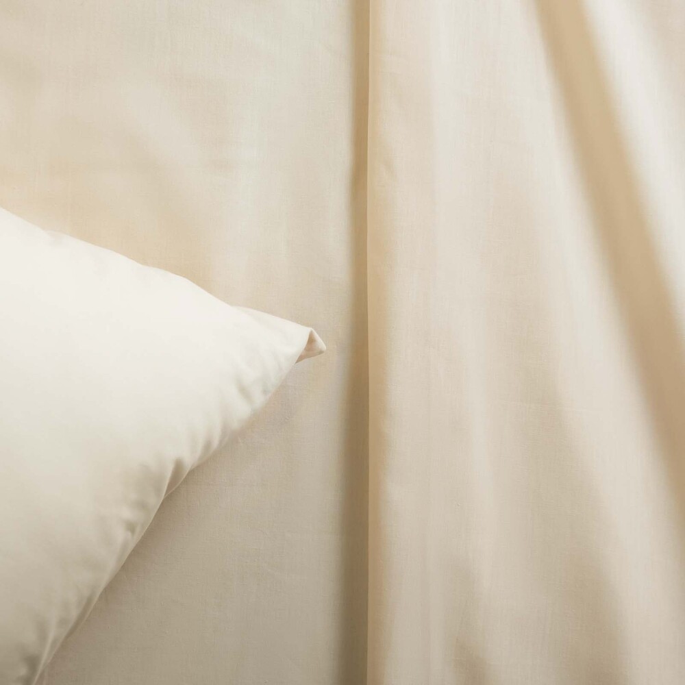 JUEGO DE SÁBANAS 1 1/2 PLAZA ALGODON NATURAL-BEIGE COTTON BASIC 180 HILOS MANTECA