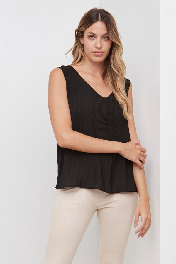 Blusa Plisada NEGRO