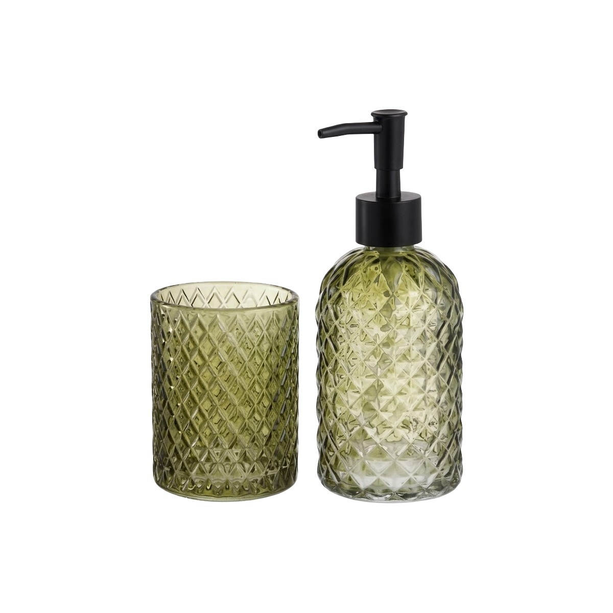 SET DISPENSADOR/VASO VERDE P/BAÑO 