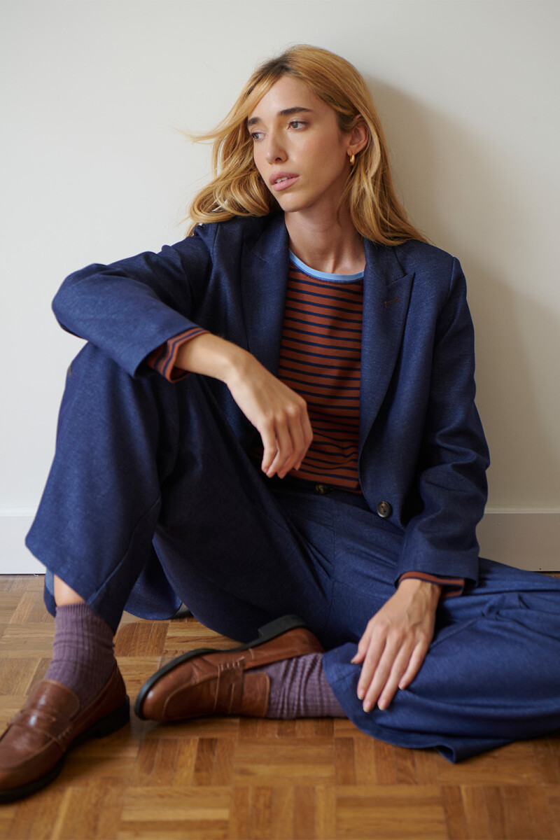 BLAZER JEAN TEXTIL AZUL