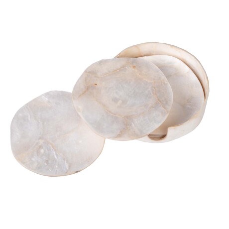 SET 4 POSAVASOS NACAR NATURAL-BEIGE CCS 1801 ABS