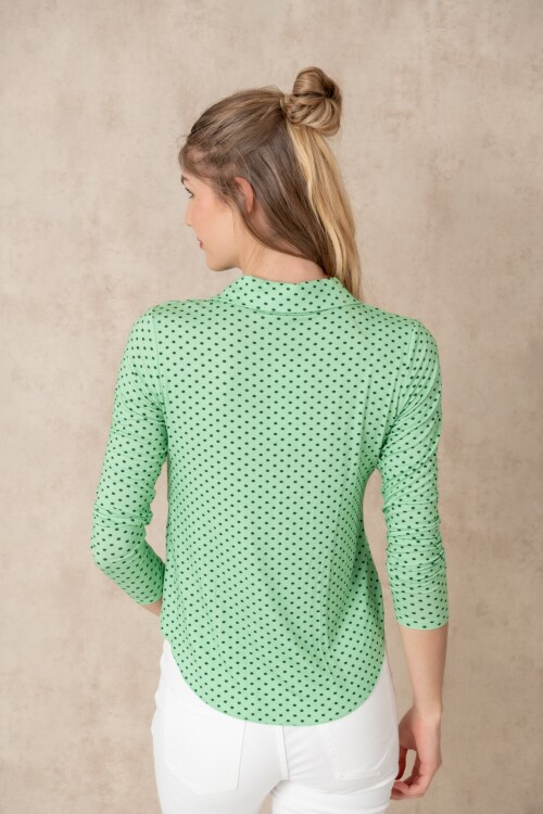 Camisa lunares Verde Manzana