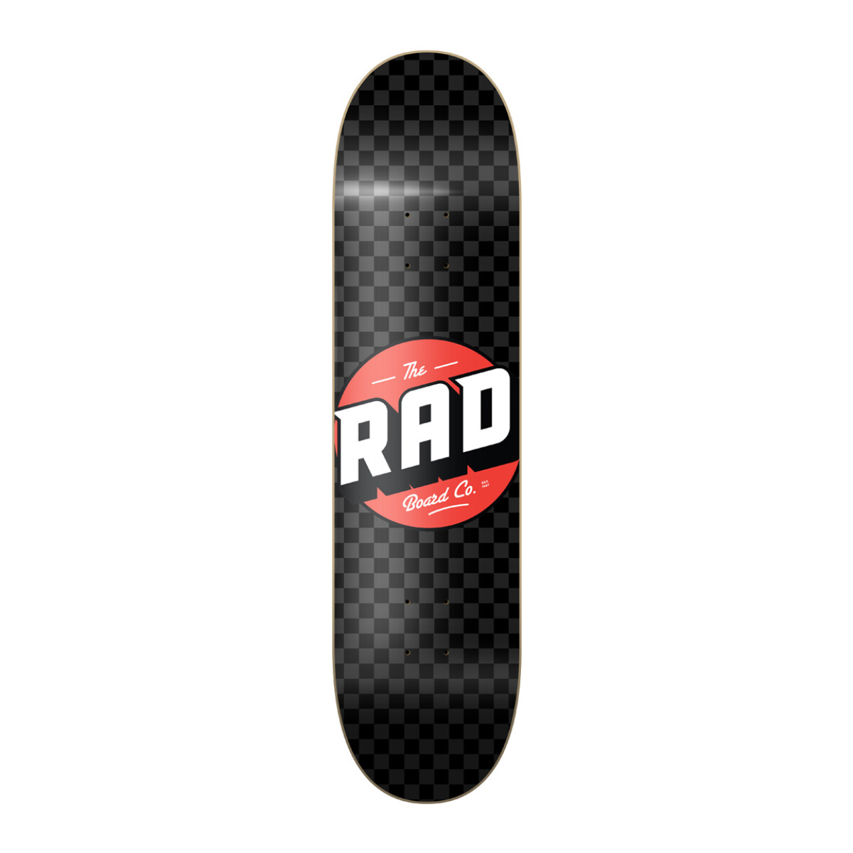 Deck Skate Rad 8.0" - Modelo Checker - Black / Ash (Lija incluida) 
