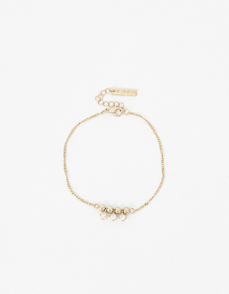 Pulseras Flexibles Strass Pulsera Flexible Con Charm De Cubic Zirconia - Dorado