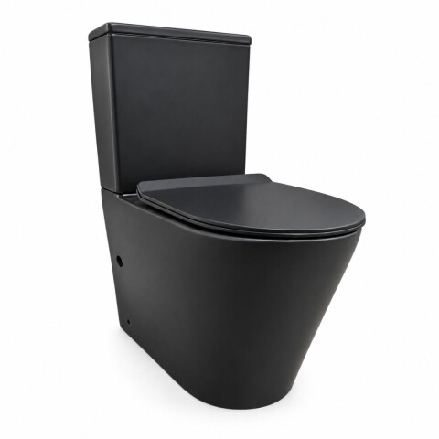 Inodoro largo con mochila VIP Negro Mate 70X36.50X83cm Inodoro Largo Con Mochila Vip Negro Mate 70x36.50x83cm