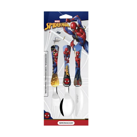 Set X3 Cubiertos Infantiles Simonaggio 15 cm Spiderman