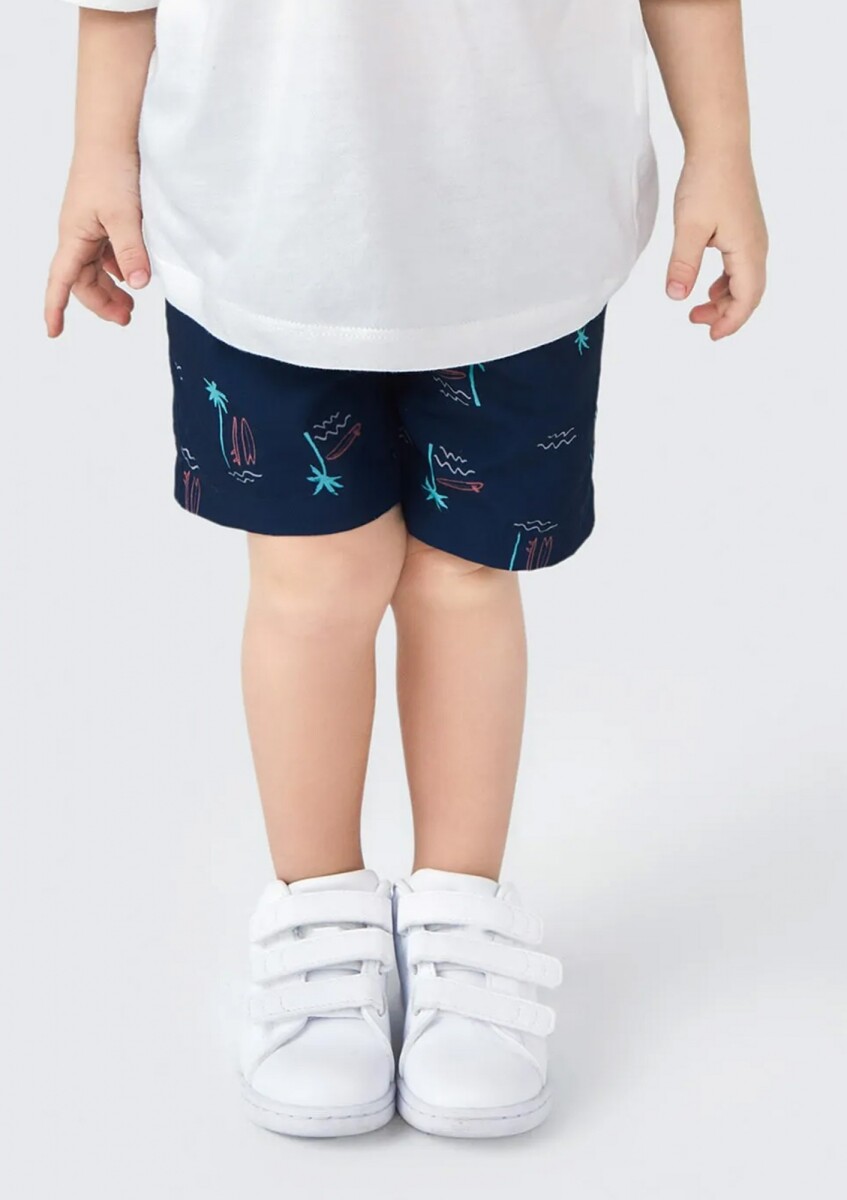 SHORT INFANTIL ESTAMPADO - AZUL 