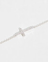Pulseras Flexibles Strass Pulsera Con Dije De Cruz - Plateado