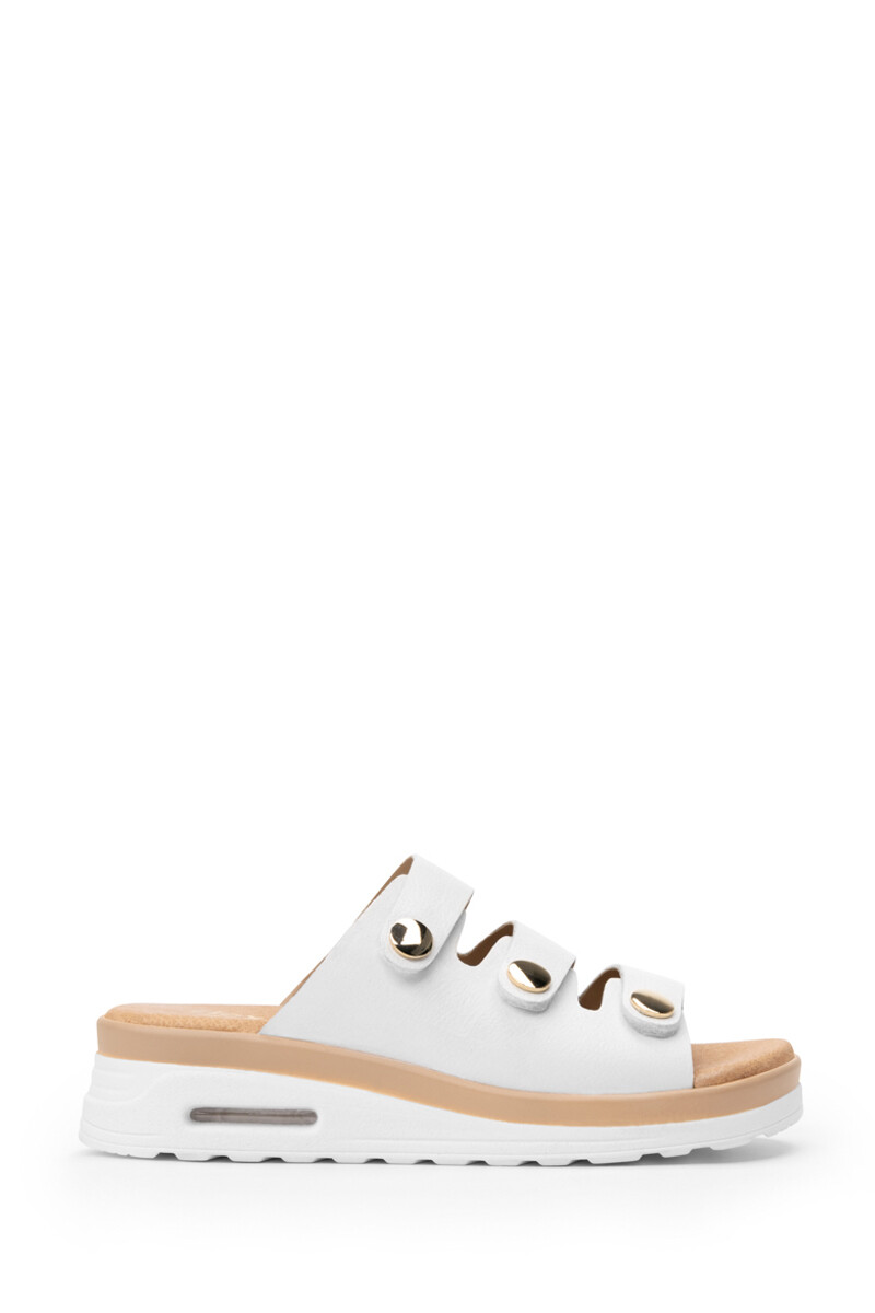 Sandalia Dama Casual Multi Tira FLEXI - Blanco 