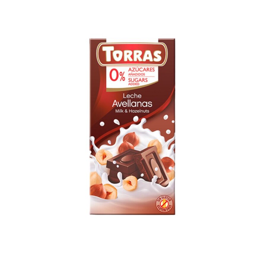 Chocolate con Avellanas Torras Sin Azúcar 75g Chocolate con Avellanas Torras Sin Azúcar 75g