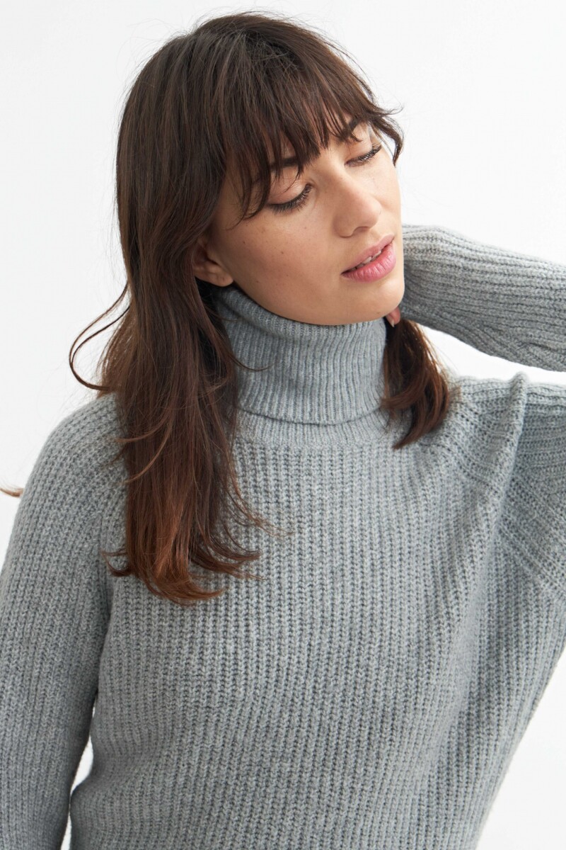 Sweater cuello rompeviento GRIS