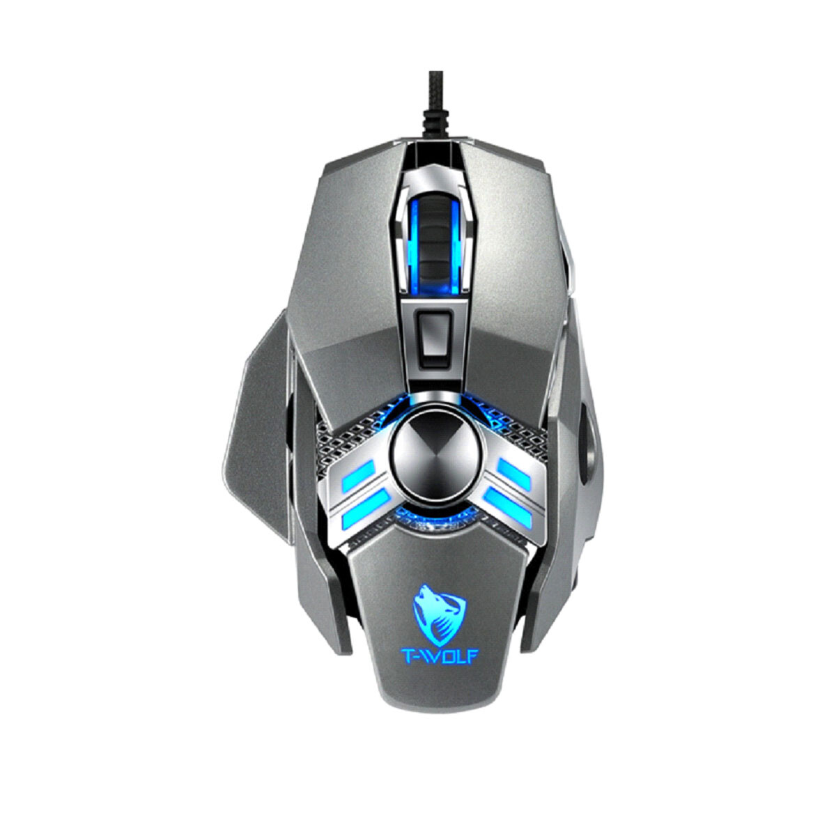 MOUSE CON CABLE TWOLF V10GR GRIS 