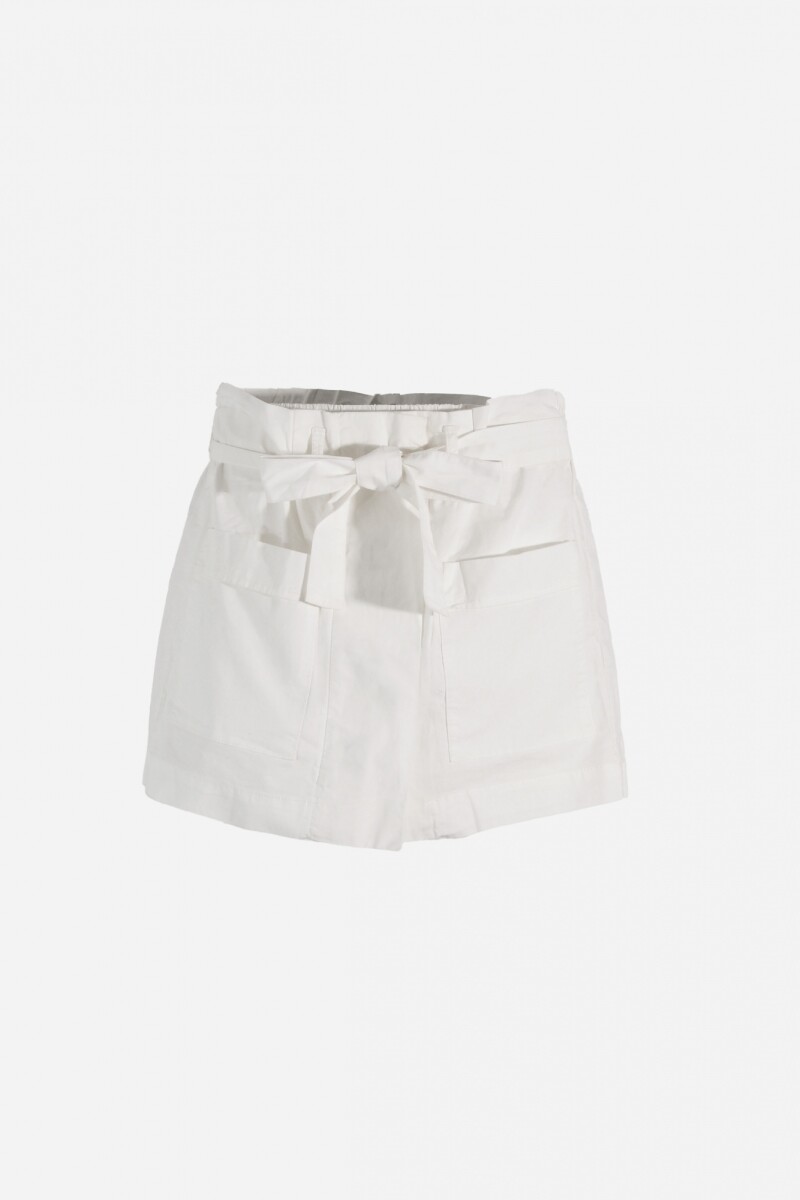 Short pollera con lazo BLANCO