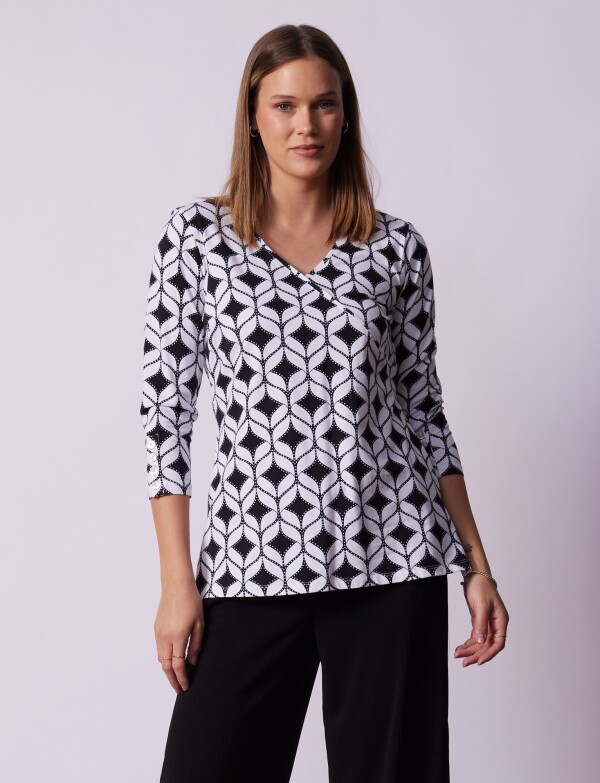Blusa Cruzada BLANCO/NEGRO