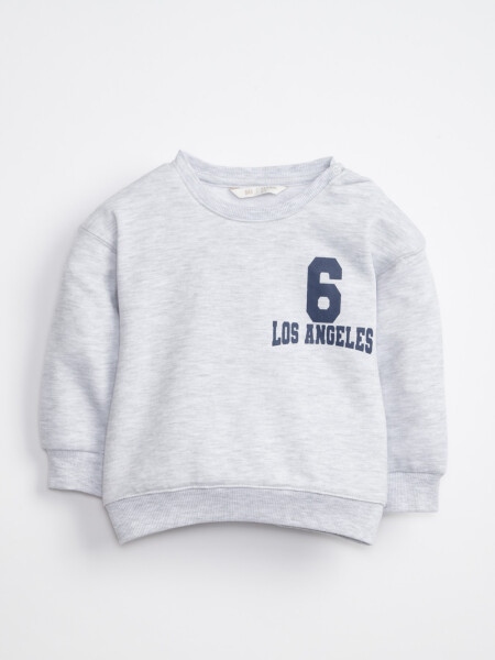 Buzo deportivo estampa Numero Gris